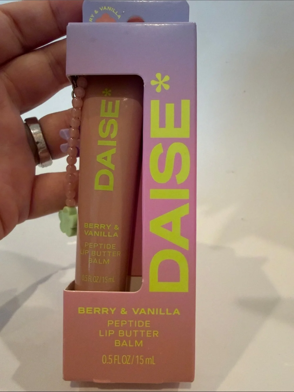 NWT Daise Berry & Vanilla Peptide Lip Butter Balm 0.5oz - Pink